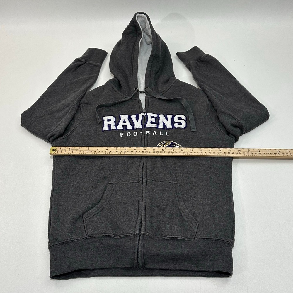 Baltimore Ravens Men's Hoodie Charcoal Full Zip Fleece Size M - Picture 3 of 5